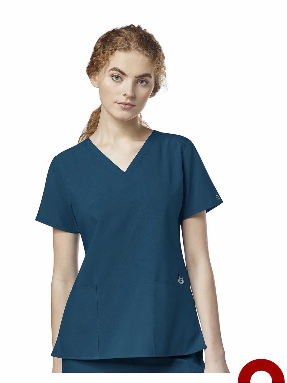 WonderWink Women's V‑Neck Scrub Top in Teal Blue